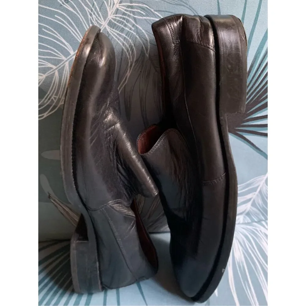 Johnston & Murphy LOAFER Black Leather Slip On Dress Shoes mens 13 M
